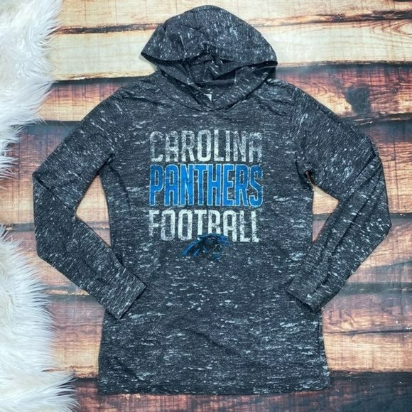 Tops - $5 SALE Carolina Panthers Womens Long Sleeve Burnout Tee Shirt Hoodie